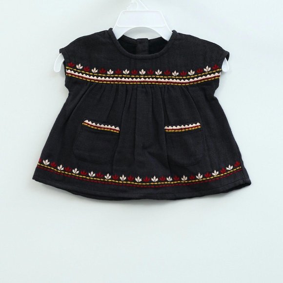 White Chocolate Baby Girl Embroidered Dress Floral Toddler 0-1 Months New - Picture 1 of 2